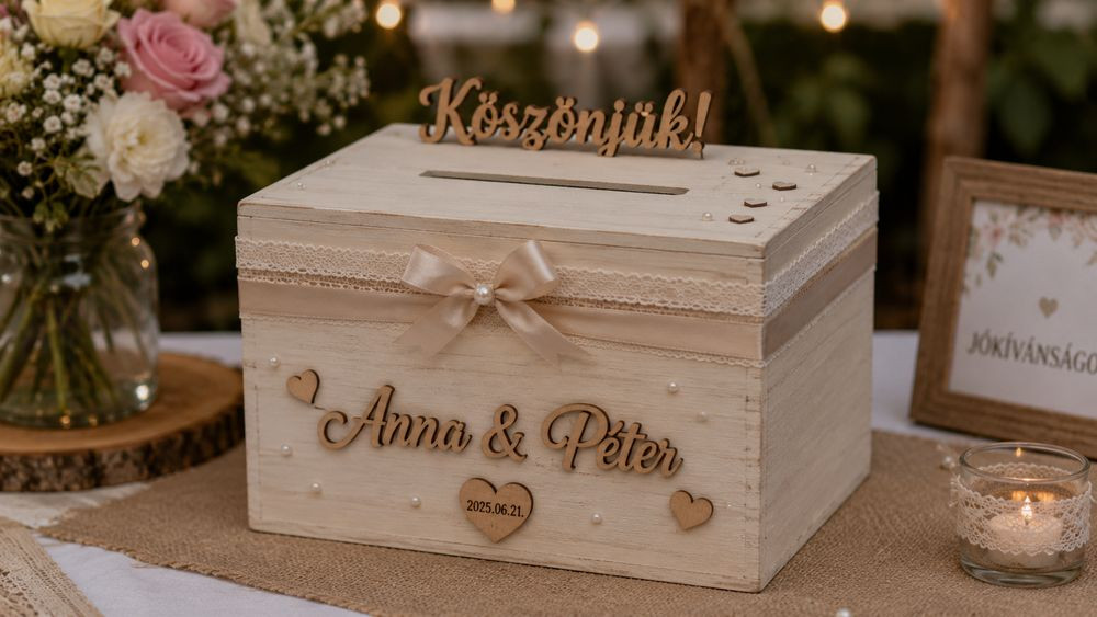 esküvői fa persely készítése házilag