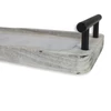 Fogantyús fa tálca vintage fehér 40x12cm 24/#