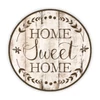 Nyomtatott fa tábla koszorú közép - Home Sweet Home 14,8cm