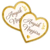 Nyomtatott fa tábla Anyák napjára arany szív