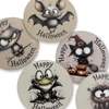 Nyomtatott fa tábla - Happy halloween szett 5db/csomag