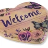 Nyomtatott fa szív peremes - Pillangós welcome