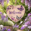 Nyomtatott fa szív peremes - Pillangós welcome