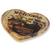Nyomtatott fa szív peremes - Welcome