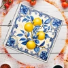 Kép 2/4 - Nyomtatott fa tábla - Mediterrán csempe minta - citromos12,5x12,5cm