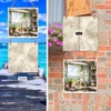 Kép 2/3 - Nyomtatott fa tábla - Mediterrán csempe minta - Toscana barna 2db/csomag