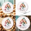 Kép 2/2 - Nyomtatott fa tábla koszorú közép - Macaron 11,8cm