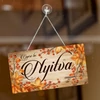 Kép 2/3 - Nyomtatott fa tábla - Zárva-Nyitva Őszi 24,3x13cm
