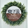 Nyomtatott fa tábla koszorú közép - Hello nem kell kopogni 11,8cm