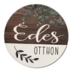 Kép 1/2 - Nyomtatott fa tábla koszorú közép - Édes otthon eukaliptusz