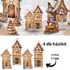 Kép 2/2 - Nyomtatott dekorkarton - Mézeskalács házikók 4db/csomag