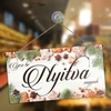 Kép 2/3 - Nyomtatott fa tábla - Zárva-Nyitva tábla - téli mézeskalácsos 24,3x13cm