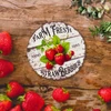 Nyomtatott fa tábla - Eper farm koszorú közép 11,8cm