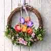 Nyomtatott dekorkarton - 6 szálas színes tulipáncsokor 1db