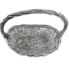 Fonott ovál szürke kosár 30cm