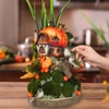 Kép 1/5 - Csináld magad! - Őszköszöntő tök házikós dísz 18cm fa korongon