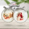 Csináld magad - Műanyag lapos gömb karácsonyi mikulás díszítéssel 2db