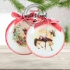 Csináld magad - Műanyag lapos gömb karácsonyi hintaló díszítéssel 2db