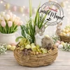 Csináld magad - Nyuszi figurás natúr asztaldísz 20cm