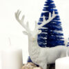 Kép 2/4 - Kék és fehér téli adventi koszorú szarvassal