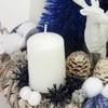 Kép 4/4 - Kék és fehér téli adventi koszorú szarvassal