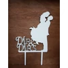 Torrtadísz csókos pár MR & MRS fehér-fa 18,5cm