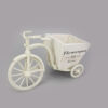 Kép 1/3 - Műanyag velocipéd tricikli fa kaspóval fehér