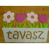 Kép 3/3 - Natúr fa - "Tavasz" tábla virágládás 32cm