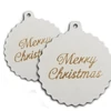 Fodros gömb Merry Christmas fehér 5db/cs