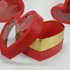 Kép 2/4 - Aranyszegélyes szív doboz piros 3db/szett