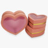 Kép 1/4 - Aranyszegélyes szív doboz rózsaszin 3db/szett