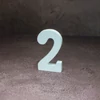 Fa asztalszámok fehér 2-es 1db/csomag