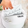 Kép 4/4 - Esküvői persely fehér csipkés-szíves 25cm