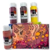 Pouring festék szett 4x60ml, 2db vászon táblával 10x15cm 36/#
