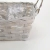 Kép 2/3 - Tavaszi négyszög bambusz kosár füllel szürke