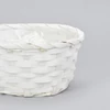 Bambusz ovál fonott tál fehér 25cm