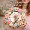  Nyomtatott fa tábla koszorú közép - Gyere tavasz cicás 11,8cm