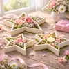 Kép 2/10 - Fa tálca szett csillag  3db-os fehér/natúr 18/#