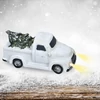 Kép 2/2 - Vintage pick up fenyőfával világítós fehér