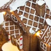Kép 4/6 - Világítós mézeskalács falu forgós fenyővel