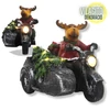Kép 1/8 - Világítós karácsonyi rénszarvas motoron - LED-es ünnepi dekoráció