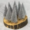 Kép 4/4 - Dekor fenyőfa ezüst glitteres 10cm 10db/cs