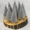 Kép 3/3 - Dekor fenyőfa ezüst glitteres 10cm 10db/cs