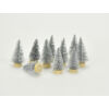 Kép 2/2 - Dekor fenyőfa ezüst glitteres 4cm 10db/csomag