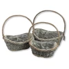 Kép 1/7 - Fonott ovál kosár szett szürke 3db