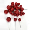 Kép 1/2 - Csillámos gömb pick piros 30db/cs