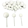 Kép 3/3 - Csillámos gömb pick fehér 30db/cs