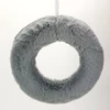 Szőrmés polisztirol félkoszorú 25cm szürke