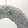 Szőrmés polisztirol félkoszorú 25cm szürke
