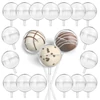 Kép 2/7 - Bonbon tartó gömb pálcázható átlátszó 4cm 100db/doboz